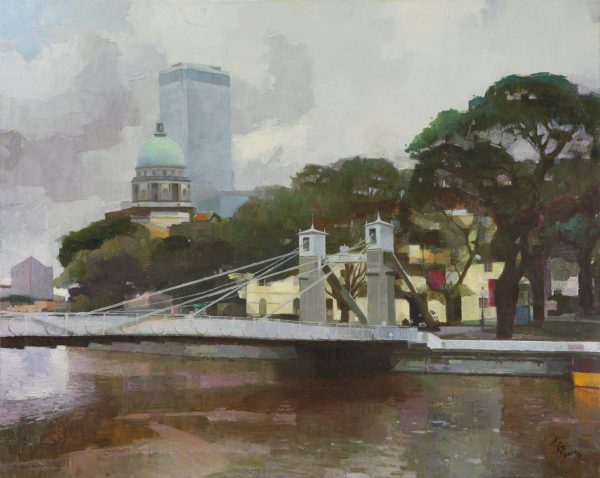 WBD_SS005_C_Cavenagh Bridge_索桥迎流水_80x100cm_$3600_Oil on canvas