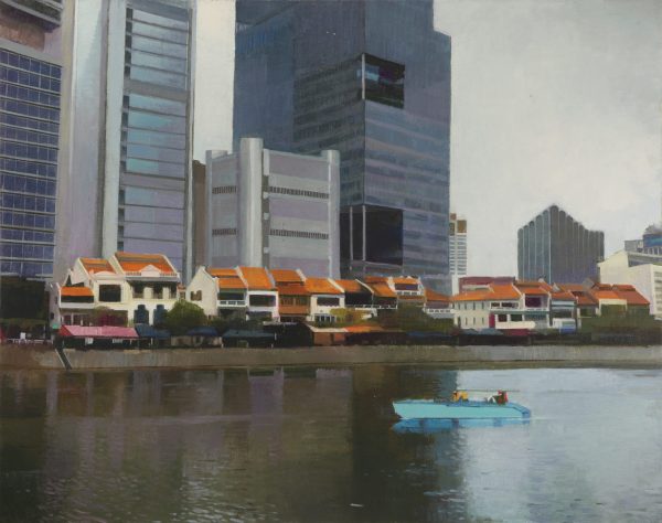 WBD_SS008_C_Scenic Clarke Quay_高楼棉簇河水清_80x100cm_$3600_Oil on canvas