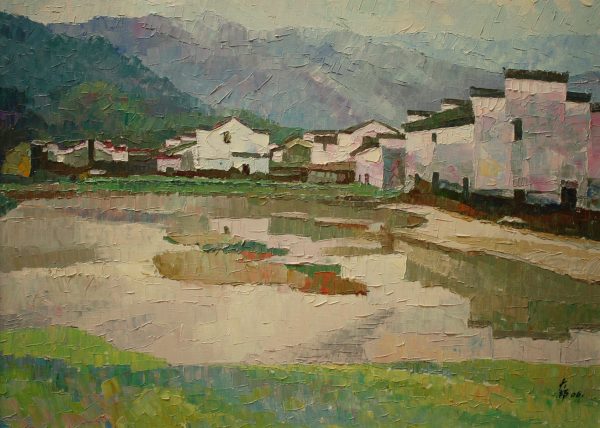 WDB_L008_C_Spring in the Village_春天的乡村_54x73cm_$1800_Oil on canvas WDB_L008_C_Spring in the Village_春天的乡村_54x73cm_$1800_Oil on canvas