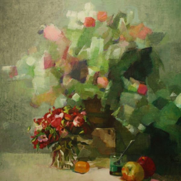 WDB_SL004_C_Red Petal_红花瓣 _80x80cm_$3200_Oil on canvas