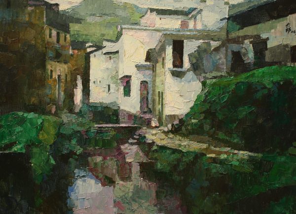 WDB_W005_C_An Old Lane_古巷_54x73cm_$1800_Oil on canvas