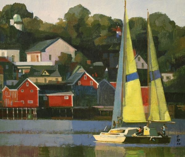 WDB_W007_C_Sailing Across the River_渡河_50x60cm_$1600_Oil on canvas