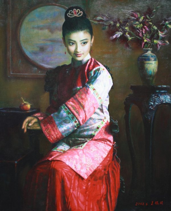 WZY_P002_C_Beauty in ancient costume_典雅古装_100x80cm_$6800_Oil on canvas
