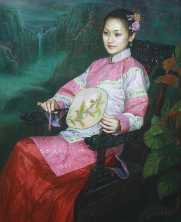 WZY_P005_C_Beauty in ancient costume_典雅古装_100x80cm_$6800_Oil on canvas WZY_P005_C_Beauty in ancient costume_典雅古装_100x80cm_$6800_Oil on canvas
