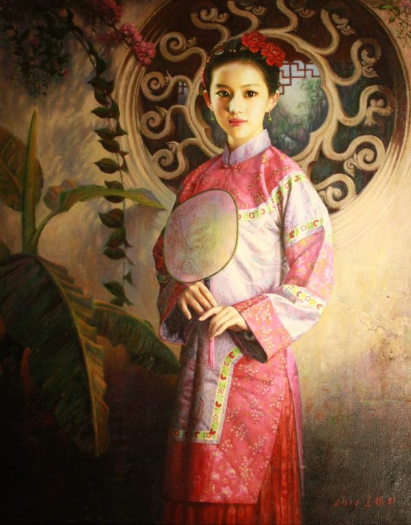 WZY_P007_C_Lady by the window_窗边的姑娘_100x80cm_$6800_Oil on canvas