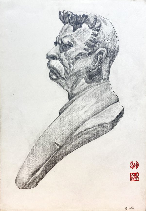 LPK_SP002_S_Sculpture 2_石膏像 50x35_$800_Sketch on paper LPK_SP002_S_Sculpture 2_石膏像 50x35_$800_Sketch on paper