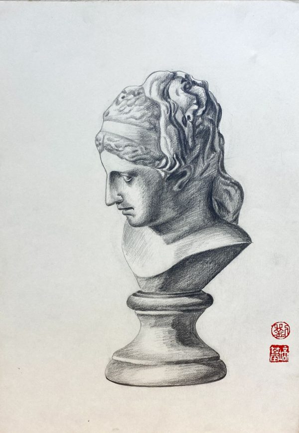 LPK_SP005_S_Sculpture 5 石膏像 50x35cm_$800_Sketch on paper