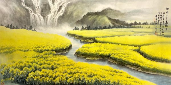LZ_CL027_C_Jiangnan Spring_江南三月满地金_68x135cm_$1800