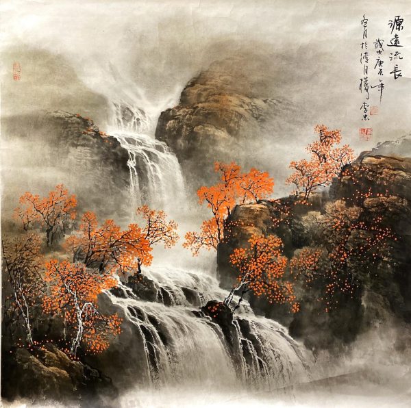 LZ_CL070_C_Long History_源远流长_69x69cm_$900_Chinese ink on paper