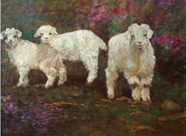 GYM_A010_C_Auspicious_三羊开泰_45x60cm_$2800_Oil on canvas