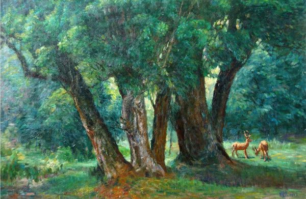 GYM_L001_C_Deer Park_鹿园_$6000_63x92cm_Oil on canvas
