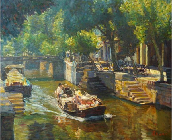 GYM_W002_C_Water Village 2_水乡情(二)_$3000_50x60cm_Oil on canvas