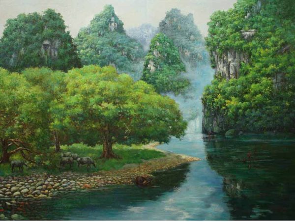 HXW_L006_C_A Pretty Valley_美丽的山谷_89x116cm_$5800_Oil on canvas