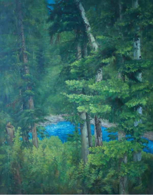 HXW_L011_C_Lake in Forest_森林中的湖_100x80cm_$4300_Oil on canvas