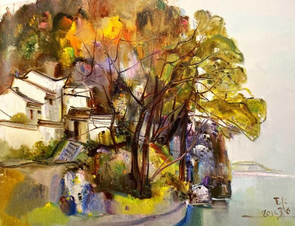 JYJ_L003_C_Fuchun River Bank_富春江畔_70x90cm_$9000_Oil on canvas_Lim