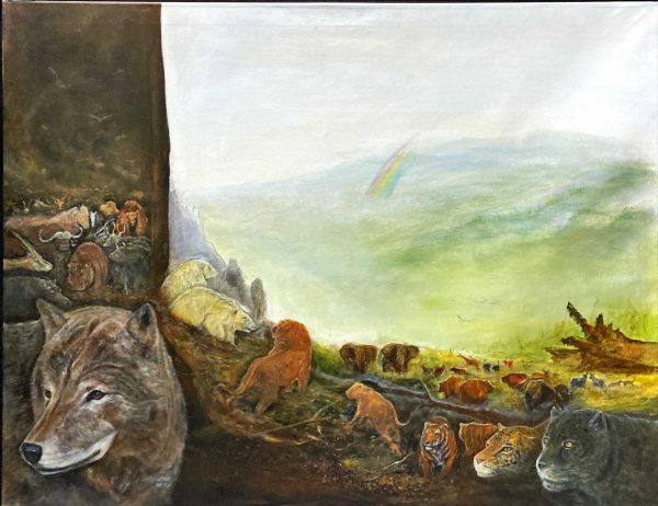 LJ_L008_S_Rainbow with animeals_动物彩虹_91.5x122cm_$9000_Oil on canvas