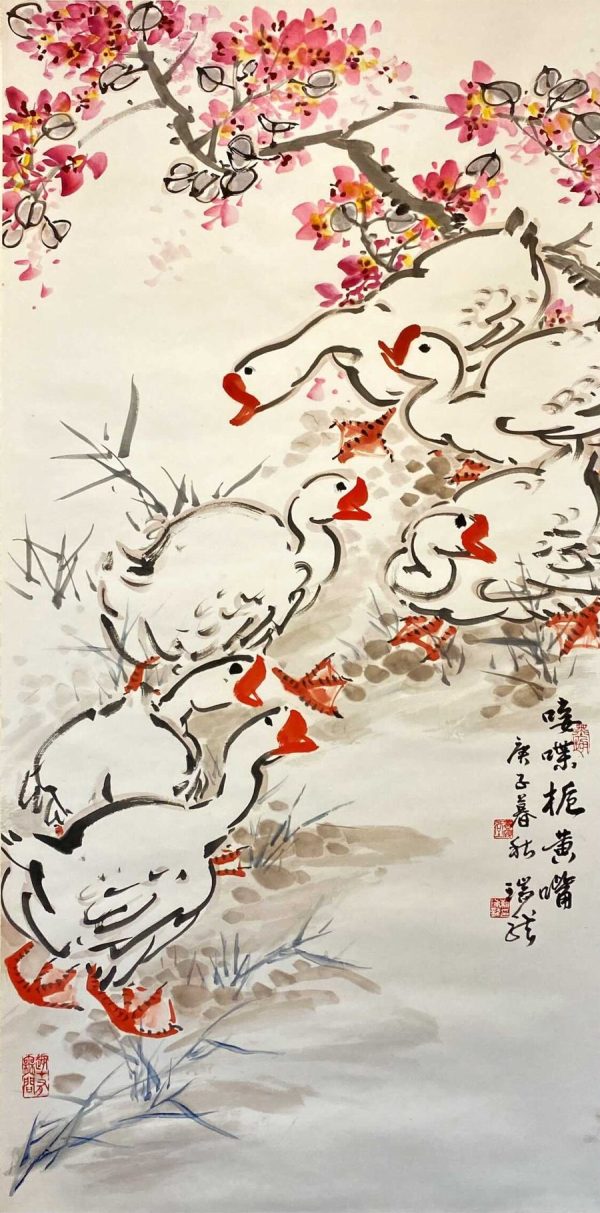 NSL_CB012_S_鹅趣_137x68cm_$15000_Chinese ink on rice paper