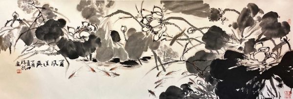 NSL_CFAS009_S_夏风送爽_61x179cm_$9800_Chinese ink on rice paper