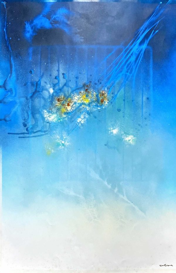 TKH_AA003_S_Orhid Blue_兰光_1990_75x52cm_$3800_Acylic on paper TKH_AA003_S_Orhid Blue_兰光_1990_75x52cm_$3800_Acylic on paper