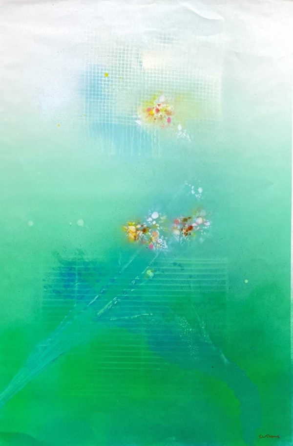 TKH_AA004_S_Emerald Green_翠绿_1990_75x52cm_$3800_Acylic on paper