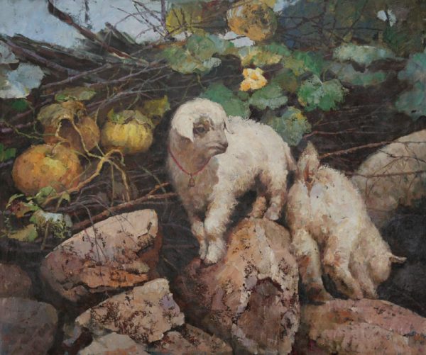 XPS_A002_C_Lambs_小羊_63x73cm_$4500_Oil on canvas