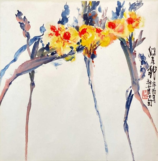 ZJC_CFA002_C_Flower_花卉_46x45cm_$1600_4646_Chinese ink on rice paper