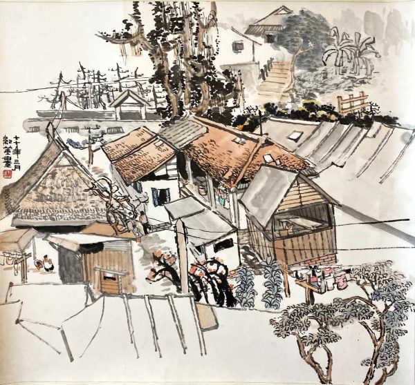 ZJC_CL001_C_Village_乡村_68x63cm_$2300_4642_Chinese ink on rice paper