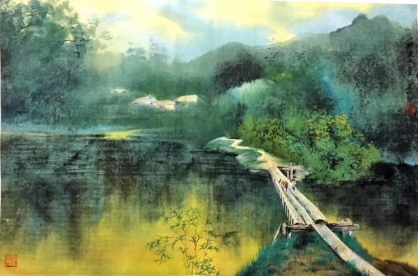FXL_CL012_C_Little Bridge with Flowing water_小桥流水人家_67x94cm_$6800_Chinese ink on rice paper