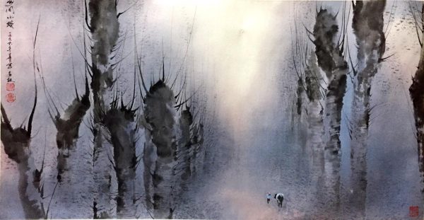 FXL_CL007_C_Country path_乡间小路_58x111cm_$10000_Chinese ink on tice paper FXL_CL007_C_Country path_乡间小路_58x111cm_$10000_Chinese ink on tice paper