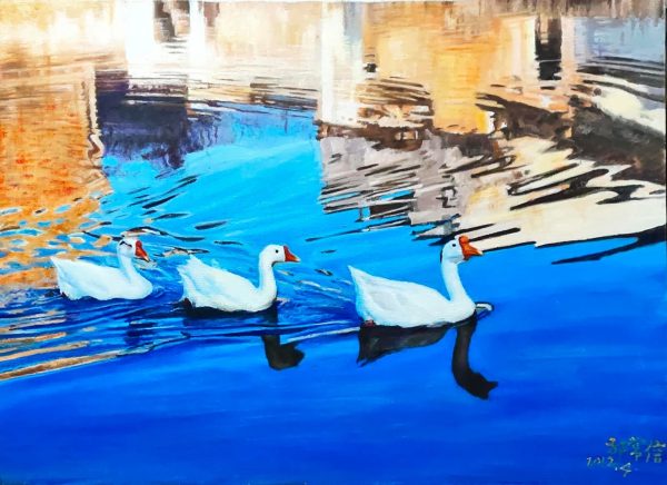 GCX_A015_C_Leisure_悠闲_53x73cm_$8000_Oil on canvas GCX_A015_C_Leisure_悠闲_53x73cm_$8000_Oil on canvas