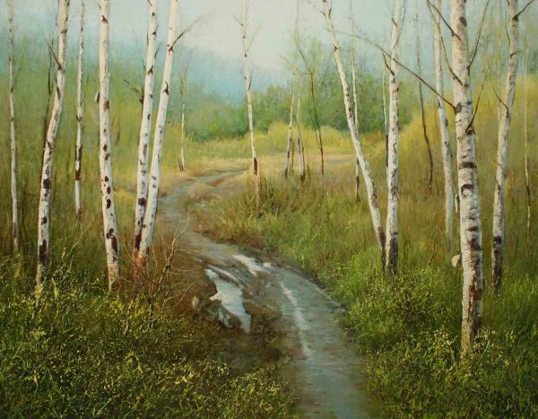 GSQ_L015_C_Early Spring in the Forest_林中早春_80x100cm_$5000_Oil on canvas