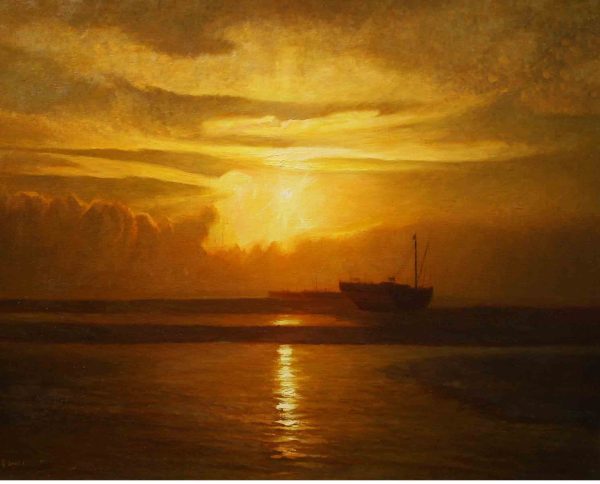 GSQ_L018_C_Sunset_夕阳_80x100cm_$5000_Oil on canvas GSQ_L018_C_Sunset_夕阳_80x100cm_$5000_Oil on canvas