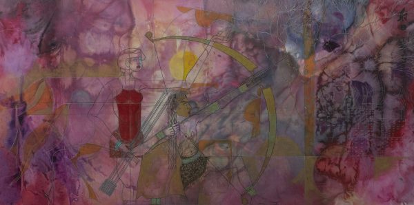 HF_AA001_USA_黑风_后慧射日_122x243_Enquire for the price_ Mixed Media on paperia