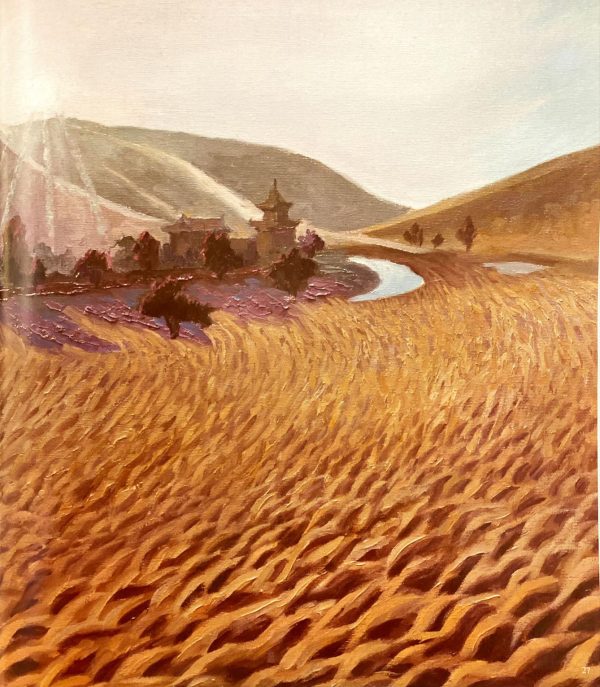 JRY_L004_C_Dunhuang Crescent Spring_敦煌月牙泉_60x60cm_$_Oil on canvas