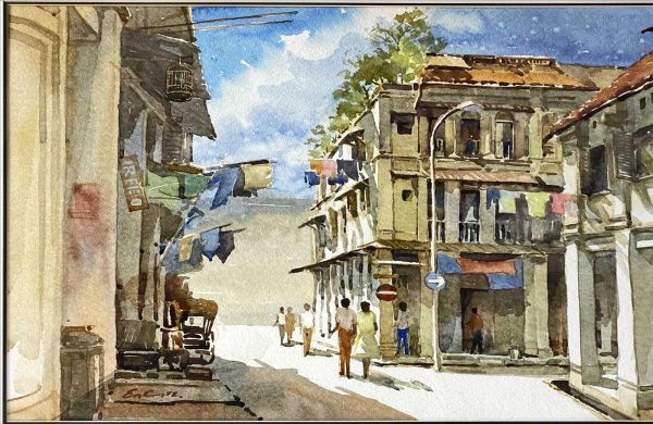 KEG_L002_S_Old Street Scene_旧街景_50x72cm_$6800_Watercolour on paper