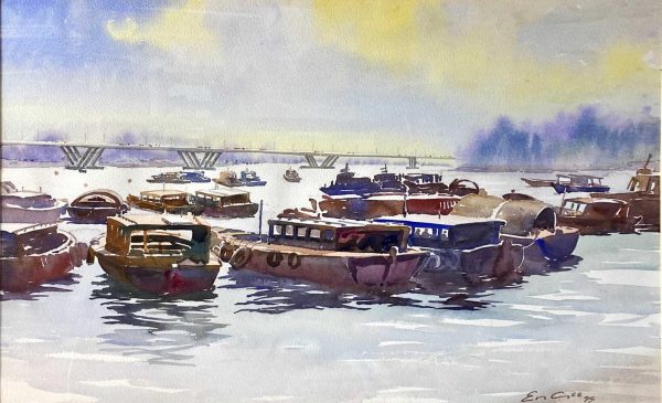 KEG_L003_S_Singapore River_新加坡河_53x73cm_$8000_Watercolour on paper