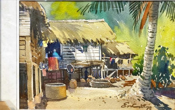 KEG_L004_S_Malay House_马来屋_18x27cm_$1500_Watercolour on paper