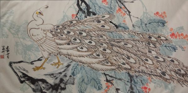 HZG_B076_C_White peacock_白孔雀_69x138cm_$8000