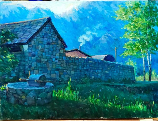 HZX_L015_C_Morning Cooking_晨炊_60x45.5cm_$4800_Oil on canvas