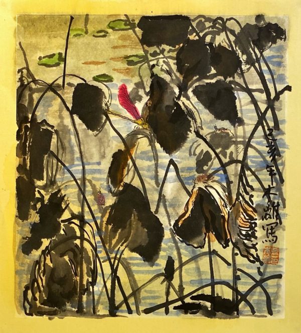 WML_CFL001_C_2023_秋_荷花_40x40cm_$1800_Chinese Ink