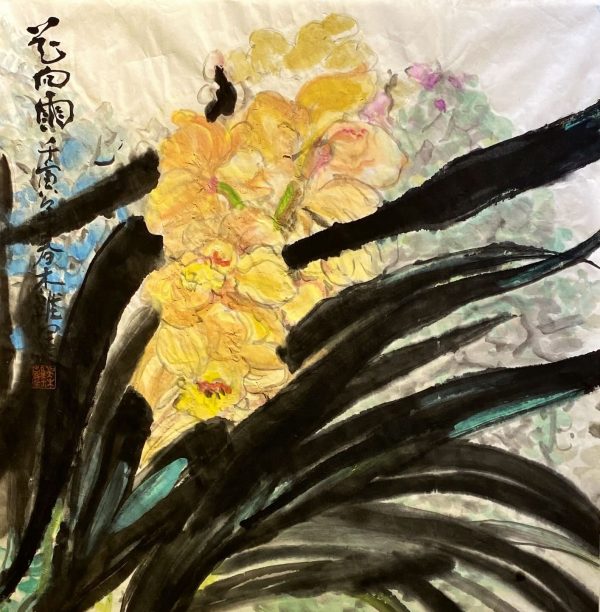 WML_CFL007_C_2023_蝴蝶兰_68x68cm_$6800_Chinese Ink