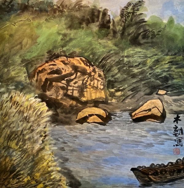 14. 海边小景-69x69cm-$6800-chinese ink