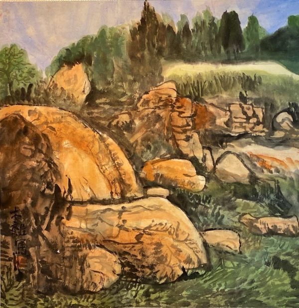 3. 海边小景 -69x69cm-$6800-chinese ink