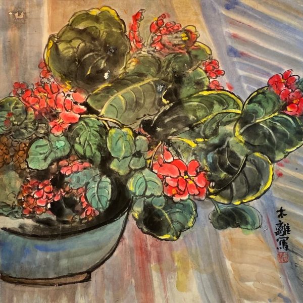 7. 花之魅二-秋海棠-69x69cm-$6800-chinese ink