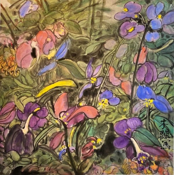 9. 花之魅三-小花草-69x69cm-$6800-chinese ink