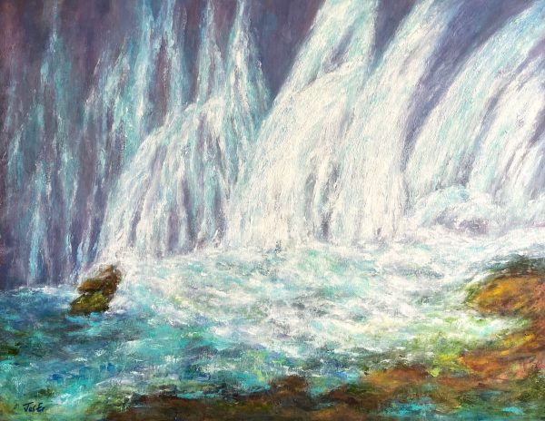 Jesline-瀑布交响曲-70x90cm-$4800-mixed media on canvas