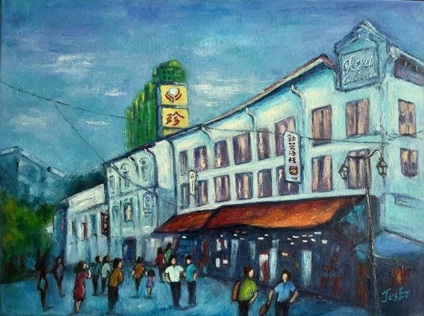 Jesline-牛车水之韵-60x40cm-$2800-oil on canvas