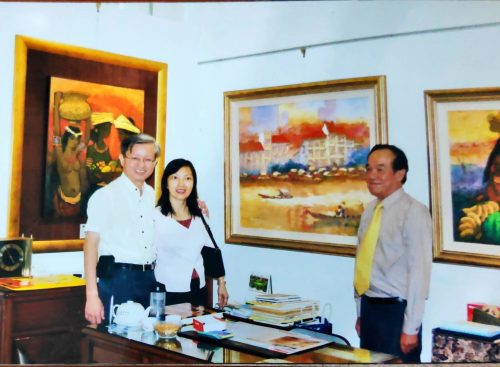 37) 2007 Aw Tee Hong Oil Painting Art Exhibition, Artist Mr. Ow With Collector Mr. Mrs. P.H. Yeo